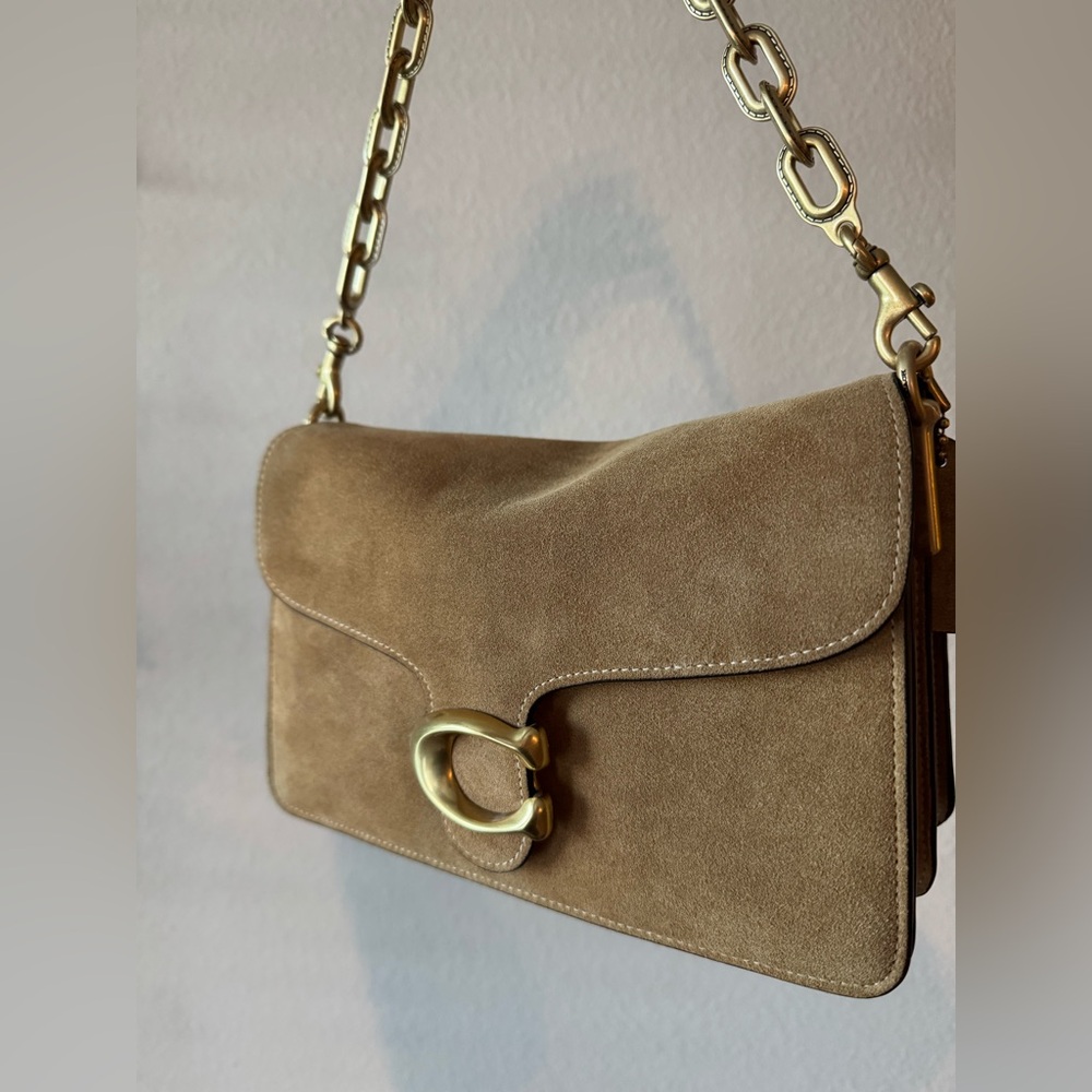 Coach Suede Chain Tabby in Sand